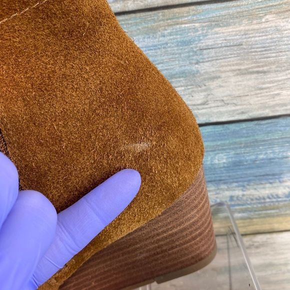 Franco Sarto Winston Brown Suede Wedge Heel Ankle Boot. - Picture 11 of 12